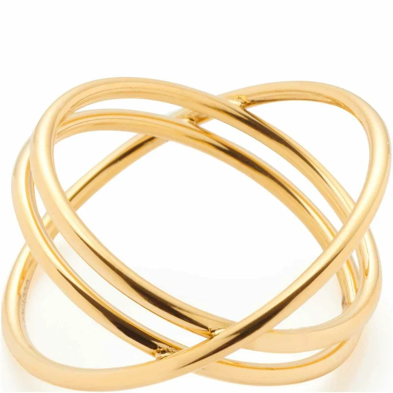 Leonardo Jewels Ring 19 Trinity CIAO, Fingerring, Schmuck, Edelstahl IP Gold, Glas, 023321