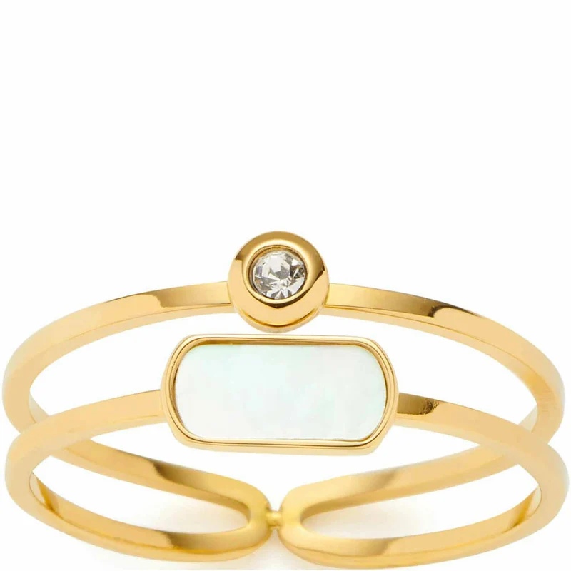 Leonardo Jewels Ring 19 Mela CIAO, Fingerring, Schmuck, Edelstahl IP Gold, MOP, Glas, 023329