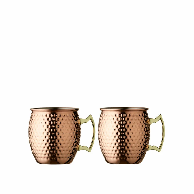 Lyngby Glas Moscow Mule Krug Copper 2er Set, Kupfer, Stahl, Kupfer, 550 ml, 24691