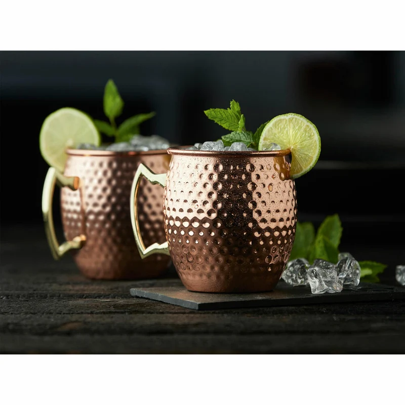 Lyngby Glas Moscow Mule Krug Copper 2er Set, Kupfer, Stahl, Kupfer, 550 ml, 24691