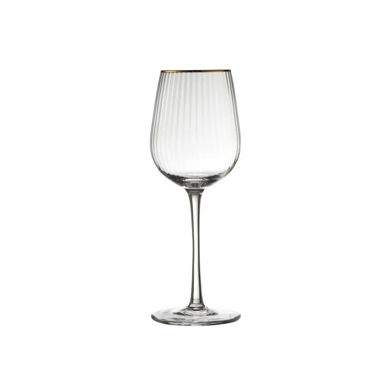 Lyngby Glas Weißweinglas Palermo Gold 4er Set, Weingläser, Glas, Klar, 300 ml, 27578
