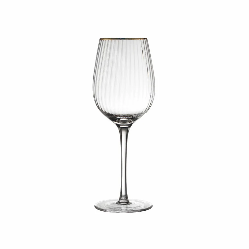 Lyngby Glas Rotweinglas Palermo Gold 4er Set, Weingläser, Glas, Klar, 400 ml, 27579