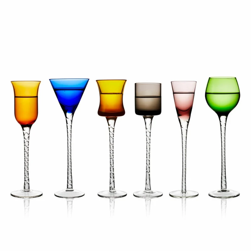Lyngby Glas Schnapsglas London 6er Set, Stielgläser, Glas, Bunt, 18 cm, 27582