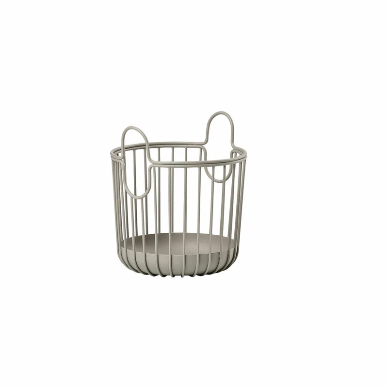 Zone Denmark Korb Inu, Metallkorb, Aufbewahrungskorb, Make Up Organizer, Metall / Eisen, Taupe, Ø 10.5 cm, 28261