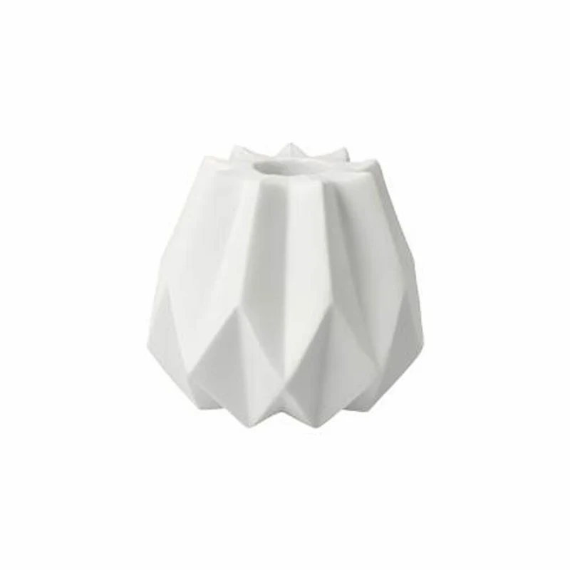 Goebel Kerzenhalter Polygono Star, Kerzenständer, Biskuitporzellan, Biskuit weiß, H 8 cm, 14005631