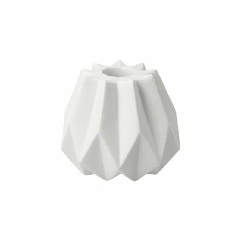 Goebel Kerzenhalter Polygono Star, Kerzenständer, Biskuitporzellan, Biskuit weiß, H 8 cm, 14005631