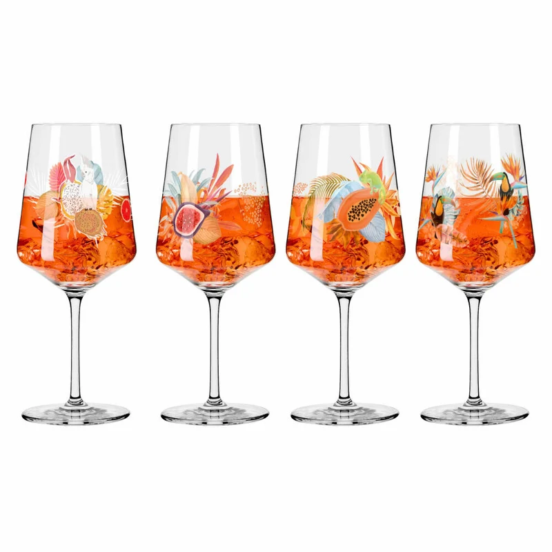 Ritzenhoff Aperizzo Sommerrausch F24, 4er Set, T. Kuhlmann, R. Richter, Aperitifglas , Kristallglas, 544 ml, 6051004