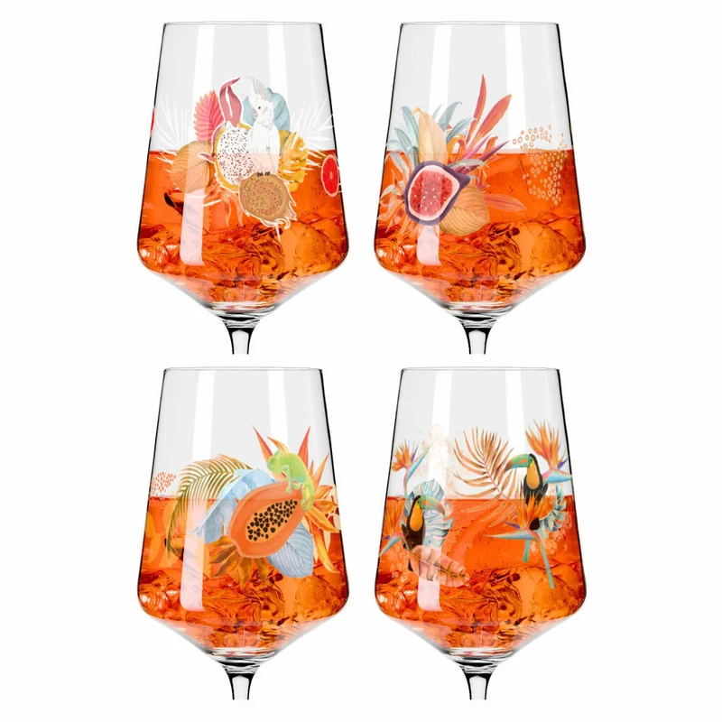 Ritzenhoff Aperizzo Sommerrausch F24, 4er Set, T. Kuhlmann, R. Richter, Aperitifglas , Kristallglas, 544 ml, 6051004