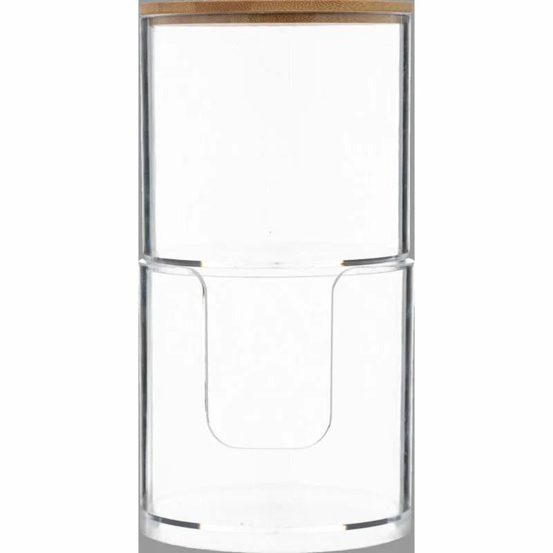 5five Simply Smart Kosmetik-Aufbewahrungsdose Selena 2-in-1 für Wattepads und Stäbchen, Kunststoff, Bambus, 18.4 cm, 174862