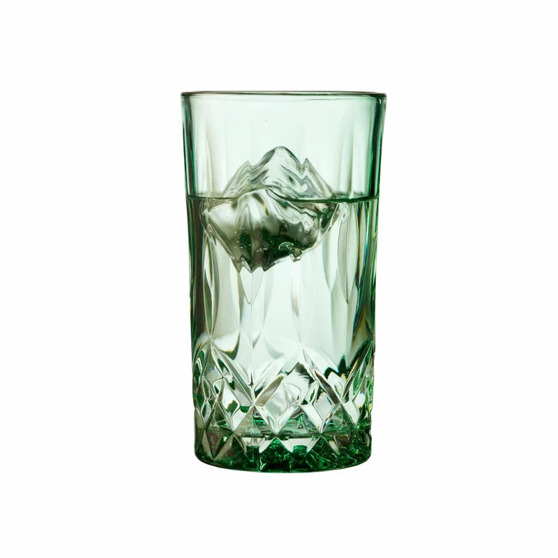 Lyngby Glas Highballglas Sorrento 4er Set, Longdrinkgläser, Cocktailgläser, Glas, Grün, 380 ml, 27779