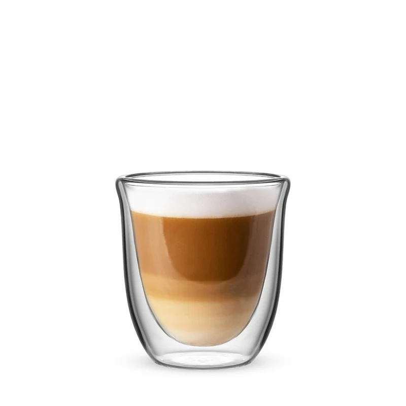 Bialetti Glasbecherset Firenze, 2er Set, Doppelwandig, Kaffeetasse, Becher, Tasse, 200 ml, DBW012
