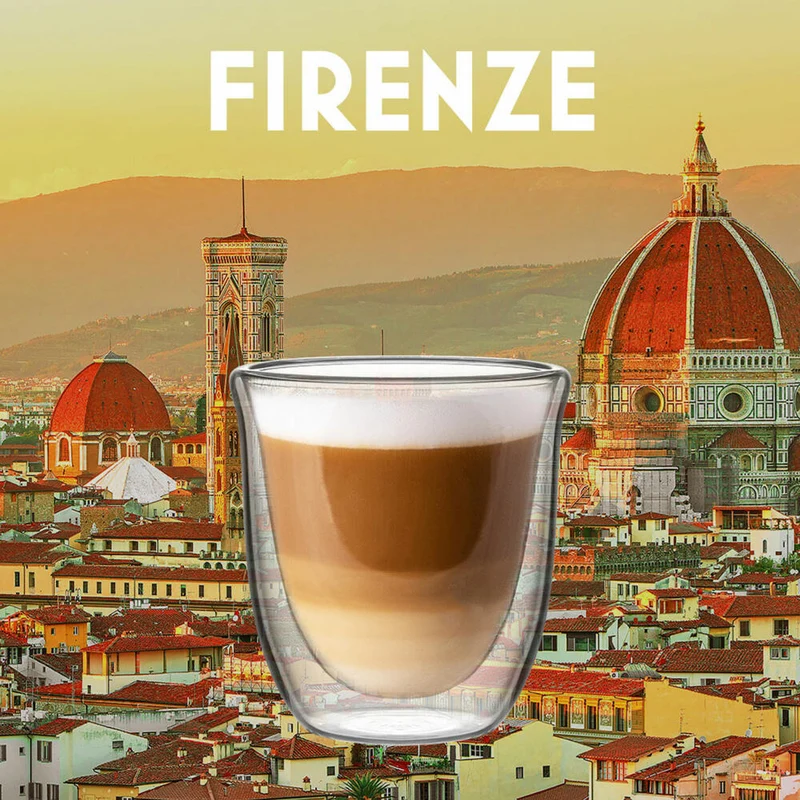 Bialetti Glasbecherset Firenze, 2er Set, Doppelwandig, Kaffeetasse, Becher, Tasse, 200 ml, DBW012