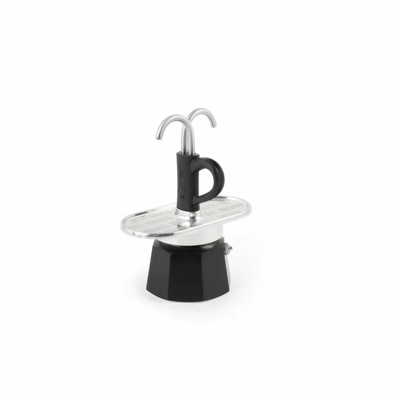 Bialetti Mini Express Espressokocher, Espresso Kocher, Kaffeebereiter, Schwarz, 7302