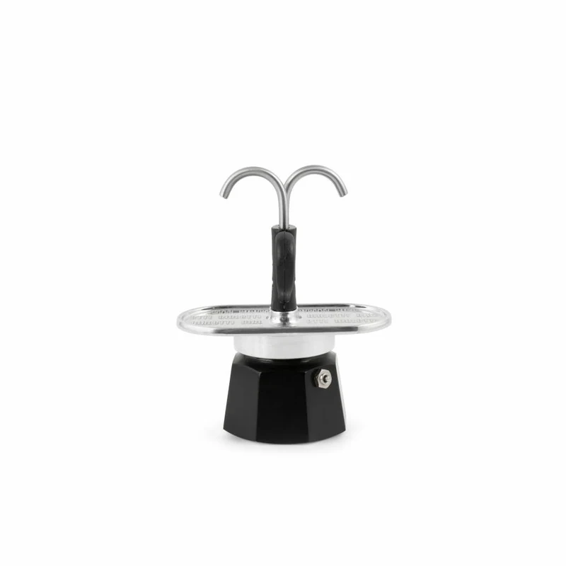 Bialetti Mini Express Espressokocher, Espresso Kocher, Kaffeebereiter, Schwarz, 7302
