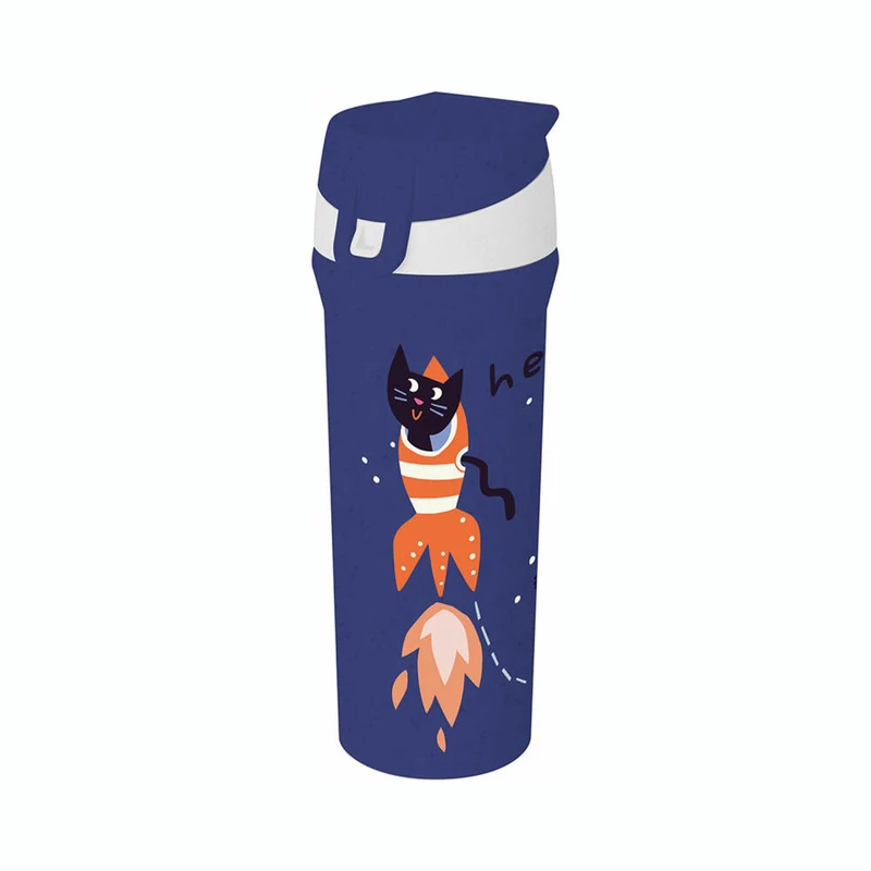 Koziol Trinkflasche Stan Space, Wasserflasche, Kunststoff, Organic Blue, 500 ml, 8350746