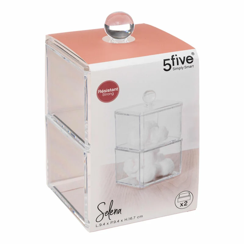 5five Simply Smart Kosmetik-Aufbewahrungsdose Selena 2-tlg., Kunststoff, 9.4 x 9.4 x 16.7 cm, 155906