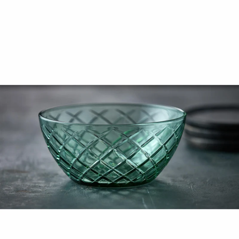 Lyngby Glas Salatschüssel Sorrento, Servierschale, Schale, Glas, Grün, 24 cm, 29036
