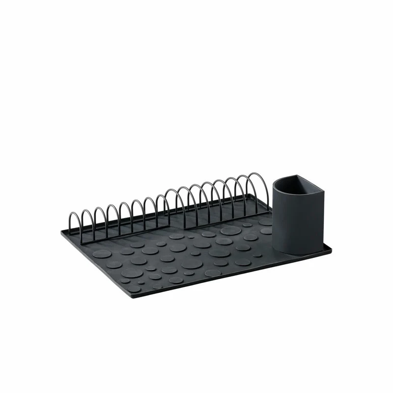 Zone Denmark Abtropfunterlage-Set DIISH, 4-tlg., Geschirrablage, Abtropfmatte, Abtropfgestell, Silikon / Metall, Black, 26658