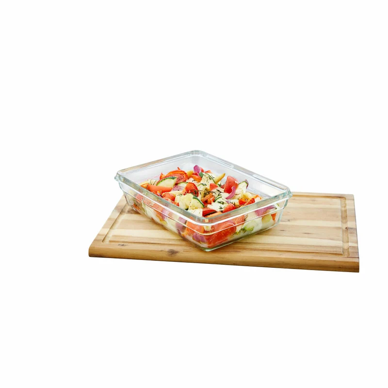 EMSA Clip & Close GLAS Frischhaltedosen, 3-tlg., Frischhaltedose, Vorratsbehälter, Vorratsdose, Transparent / Rot, 0.45 L / 0.8 L / 2 L, N10509