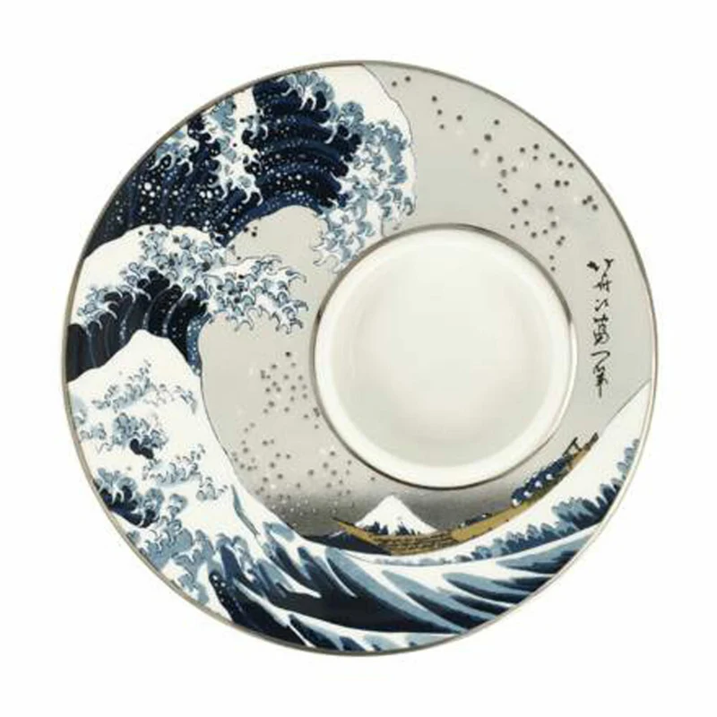 Goebel Kerzenhalter Hokusai - Die Welle, Teelichthalter, Porzellan, 67062801