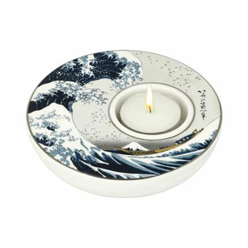 Goebel Kerzenhalter Hokusai - Die Welle, Teelichthalter, Porzellan, 67062801