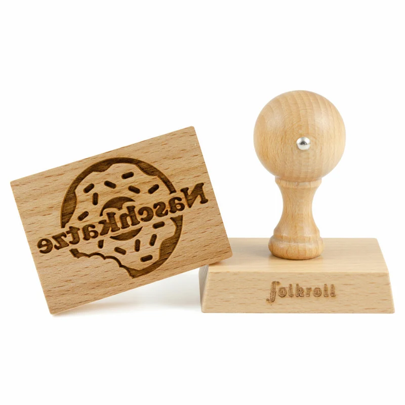 Folkroll Motiv-Keksstempel Naschkatze, 70x50 mm, Cookiestempel, Backstempel, Keks, Stempel, Buchenholz, 892691