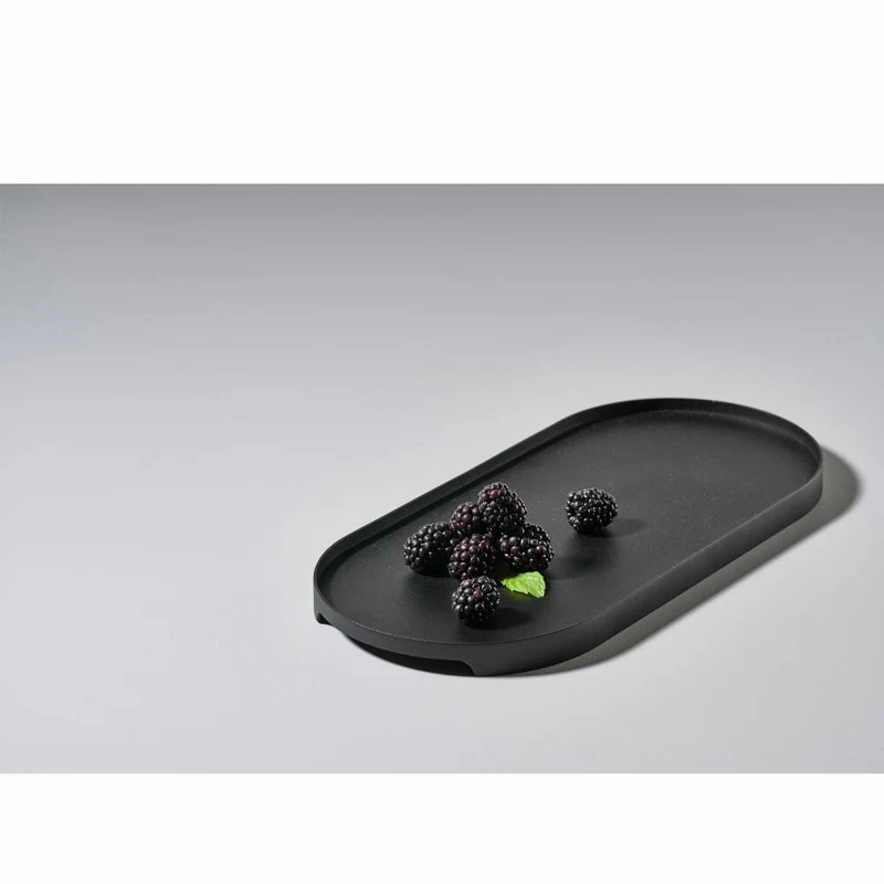 Zone Denmark Tablett Singles, Oval, Serviertablett, Dekotablett, Metall / Eisen, Black, 35 x 16 cm, 332040