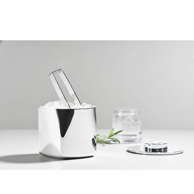 Zone Denmark Eiskühler mit Zange, Eiswürfeleimer, Eiswürfelbehälter, Polished Steel, 332095