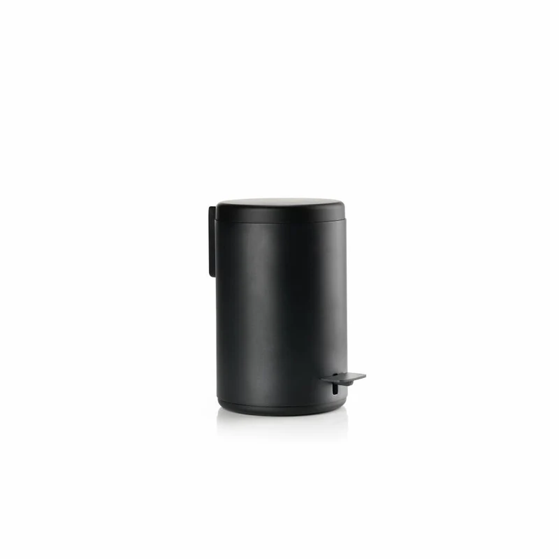 Zone Denmark Pedaleimer Rim, Treteimer, Mülleimer, Kosmetikeimer, Badeimer, Aluminium / ABS, Black, 3 L, 14652