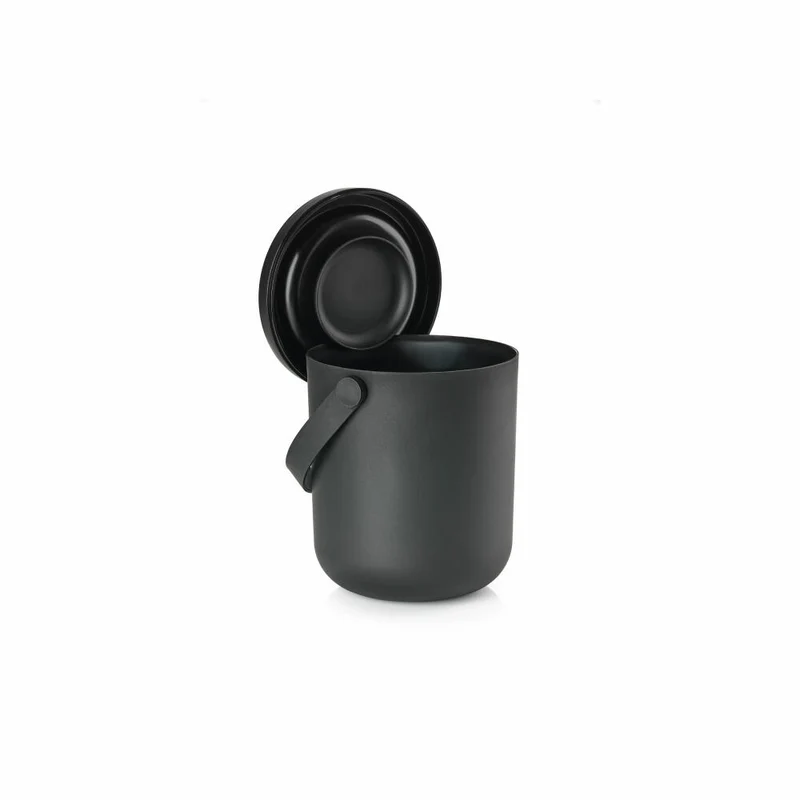 Zone Denmark Abfallbehälter Circular, Biomülleimer, Biomüll, Bio Abfalleimer, Kücheneimer, ABS, Black, 3 L, 23201