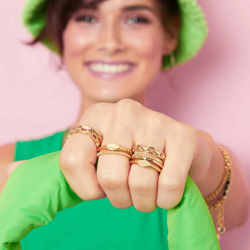 Leonardo Jewels Ring Rocky CIAO, Fingerschmuck, Edelstahl, Gold, Größe 16, 022973