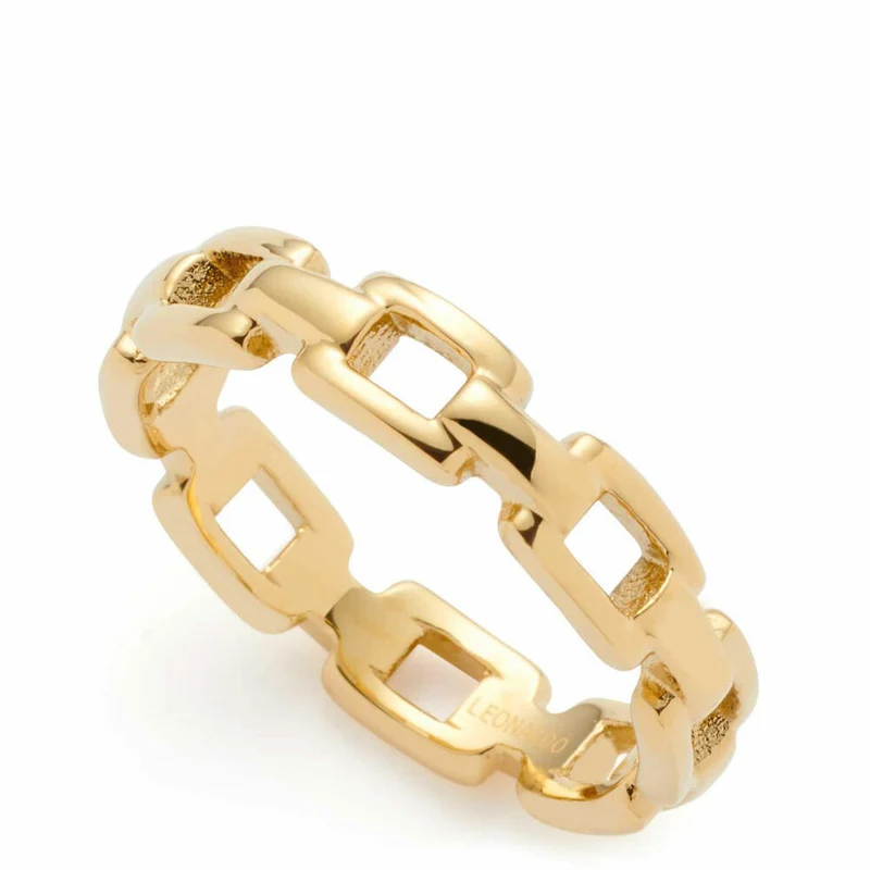 Leonardo Jewels Ring Rocky CIAO, Fingerschmuck, Edelstahl, Gold, Größe 19, 022976