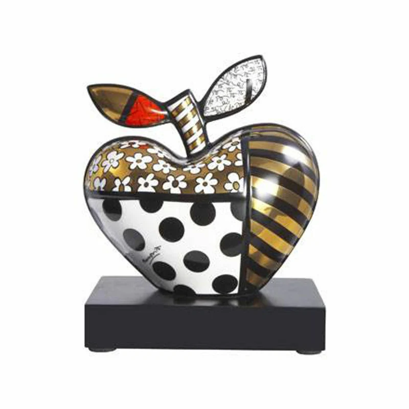 Goebel Figur Romero Britto Golden Big Apple, Dekofigur, Dekoration, Porzellan, 66453301