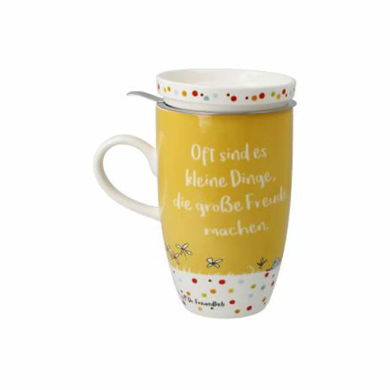 Goebel Teetasse mit Deckel und Sieb Freundlieb -Kleine Dinge, Tee Tasse, Fine Bone China, 27001421