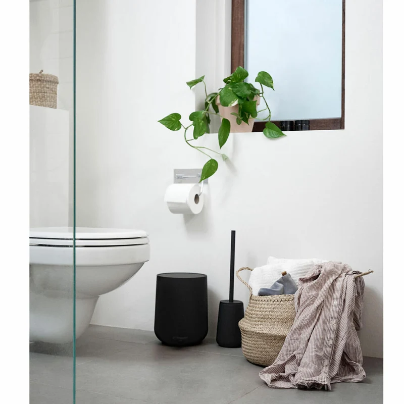Zone Denmark Toilettenbürste Nova One, Toilettenbürstengarnitur, WC-Garnitur, Klobürste, Steinzeug, Black, 330162