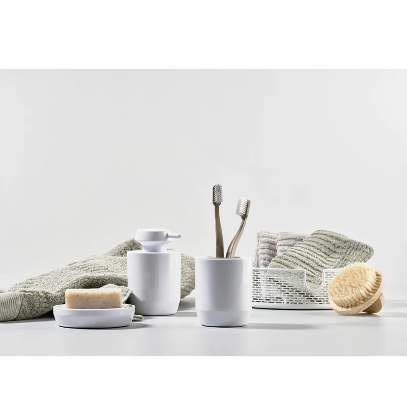 Zone Denmark Zahnbürstenbecher Suii, Zahnputzbecher, Kunststoff, White, H 9 cm, 332183