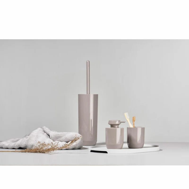 Zone Denmark Zahnbürstenbecher Suii, Zahnputzbecher, Kunststoff, Taupe, H 9 cm, 332185