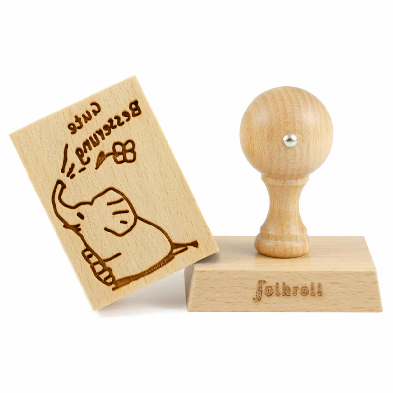 Folkroll Motiv-Keksstempel Gute Besserung, 70x50 mm, Cookiestempel, Backstempel, Keks, Stempel, Buchenholz, 231167
