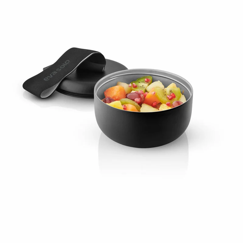 Eva Solo To Go Brotdose, Lunchbox, Snackbox, Thermobehälter, Speisegfäß, Edelstahl, Schwarz, 750 ml, 503077