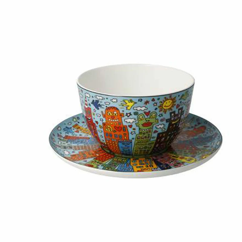 Goebel Milchkaffeetasse James Rizzi My New York City Day, Tasse, Kaffeetasse, Teetasse, Fine Bone China, 26103321