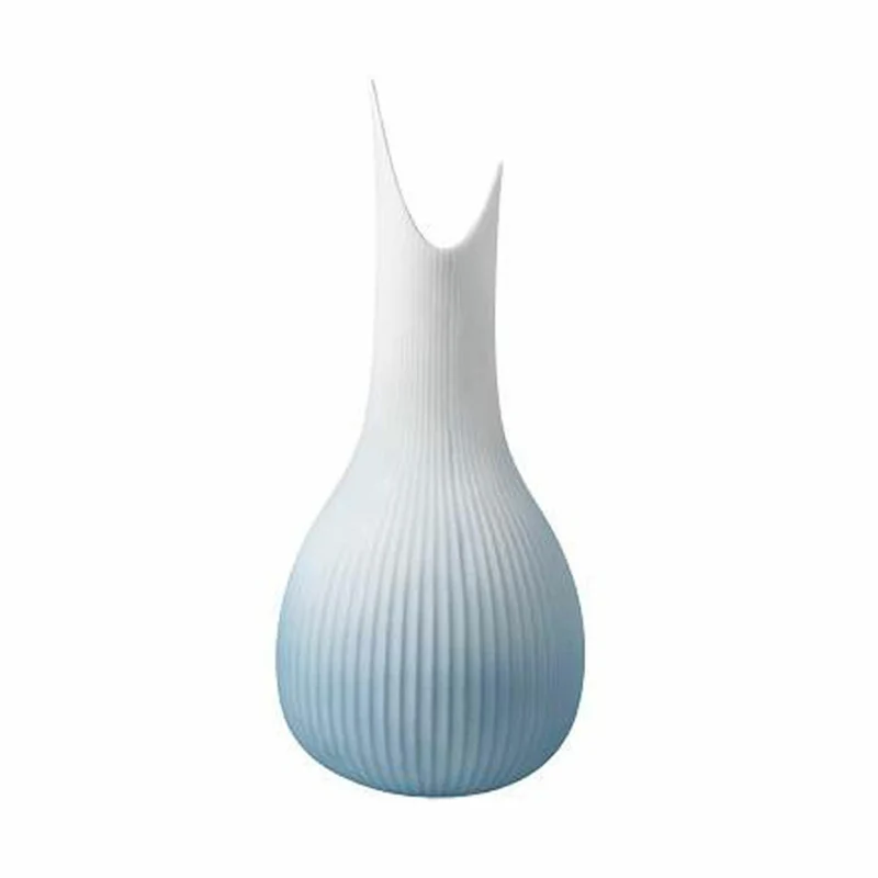 Goebel Vase Studio 8 - Raindrop Ice, Blumenvase, Dekovase, Biskuitporzellan, Eisblau, H 25 cm, 26600021