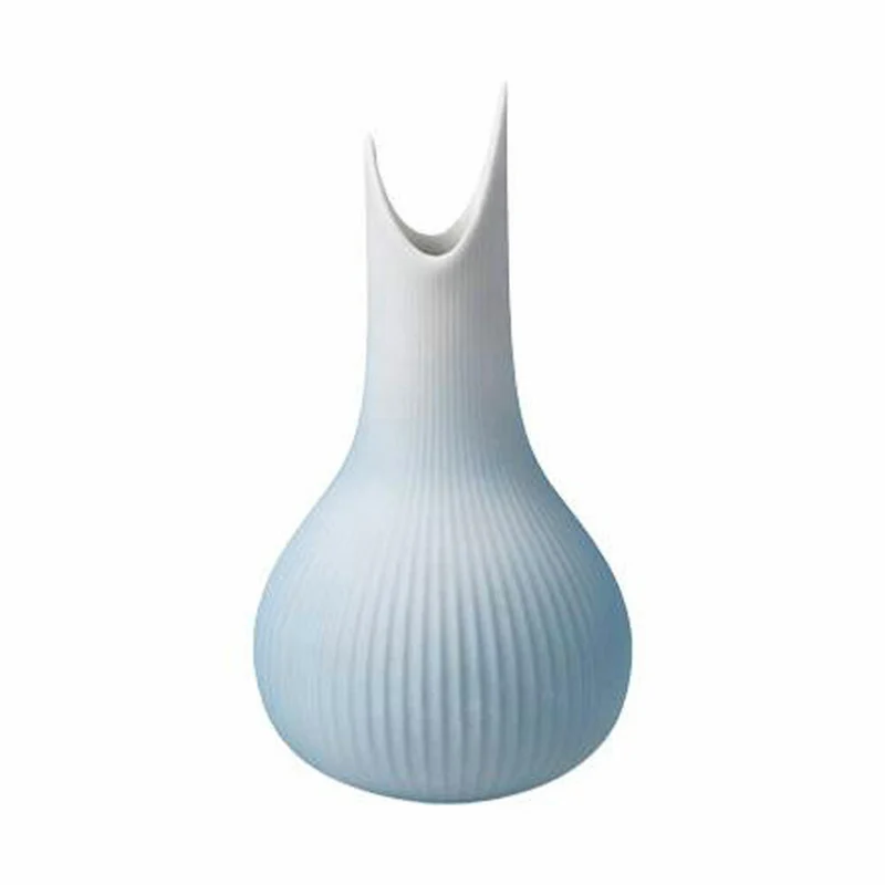Goebel Vase Studio 8 - Raindrop Ice, Blumenvase, Dekovase, Biskuitporzellan, Eisblau, H 15 cm, 26600061