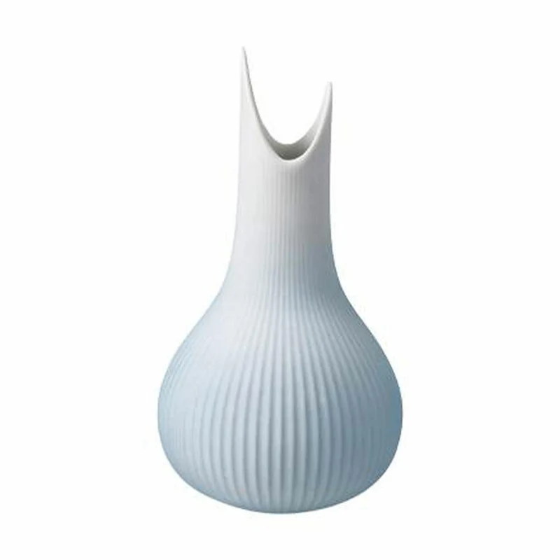 Goebel Vase Studio 8 - Raindrop Ice, Blumenvase, Dekovase, Biskuitporzellan, Eisblau, H 15 cm, 26600061
