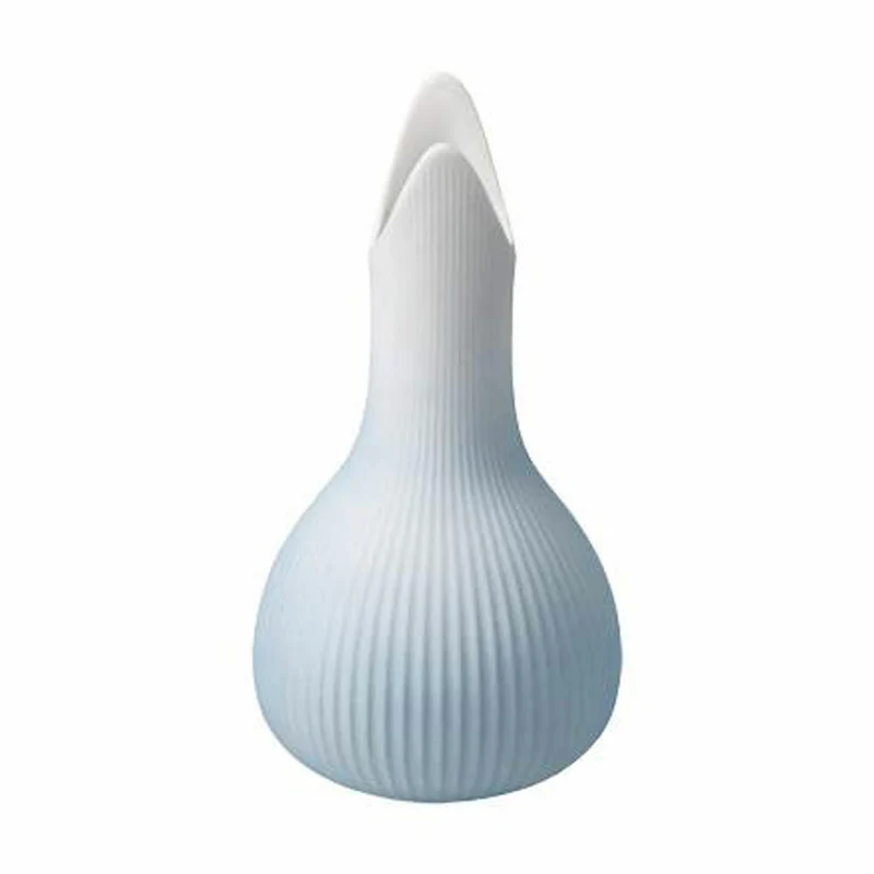 Goebel Vase Studio 8 - Raindrop Ice, Blumenvase, Dekovase, Biskuitporzellan, Eisblau, H 15 cm, 26600061