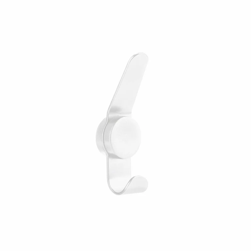 Zone Denmark Haken Puck Hook Double, Wandhaken, Wandgarderobe, Wand Haken, Doppelhaken, ABS, White, 23 cm, 330256