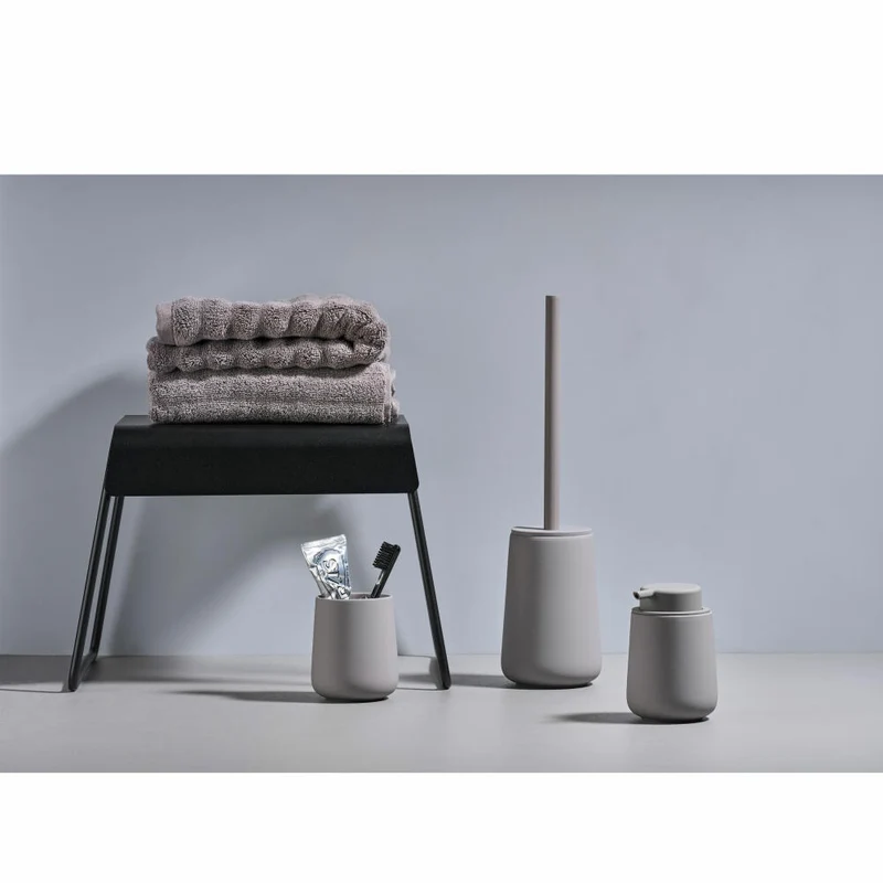 Zone Denmark Toilettenbürste Nova One, Toilettenbürstengarnitur, WC-Garnitur, Klobürste, Steinzeug, Gull Grey, 331219