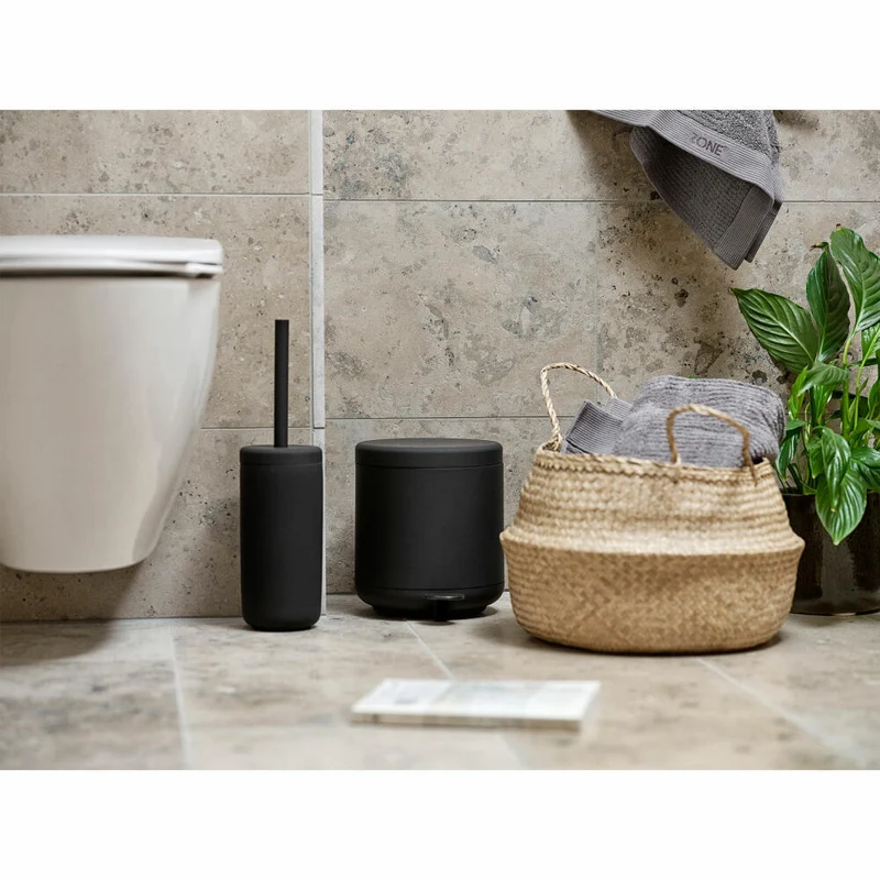 Zone Denmark Toilettenbürste Ume, Toilettenbürstengarnitur, WC-Garnitur, Klobürste, Steinzeug, Black, 330401