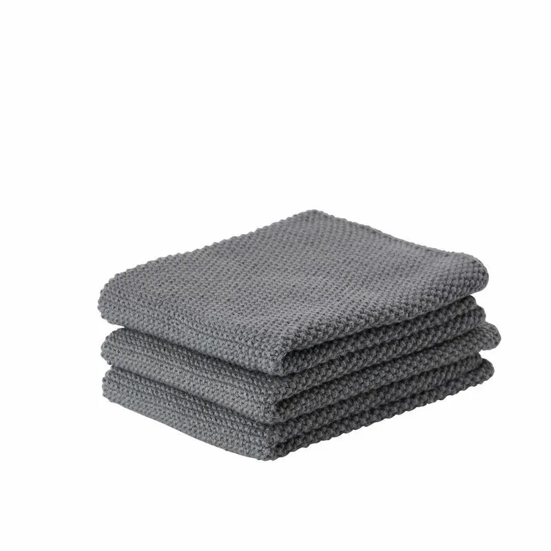 Zone Denmark Putzlappen, 3er Set, Putztuch, Putztücher, Reinigungstuch, Baumwolle, Cool Grey, 27 x 27 cm, 330410