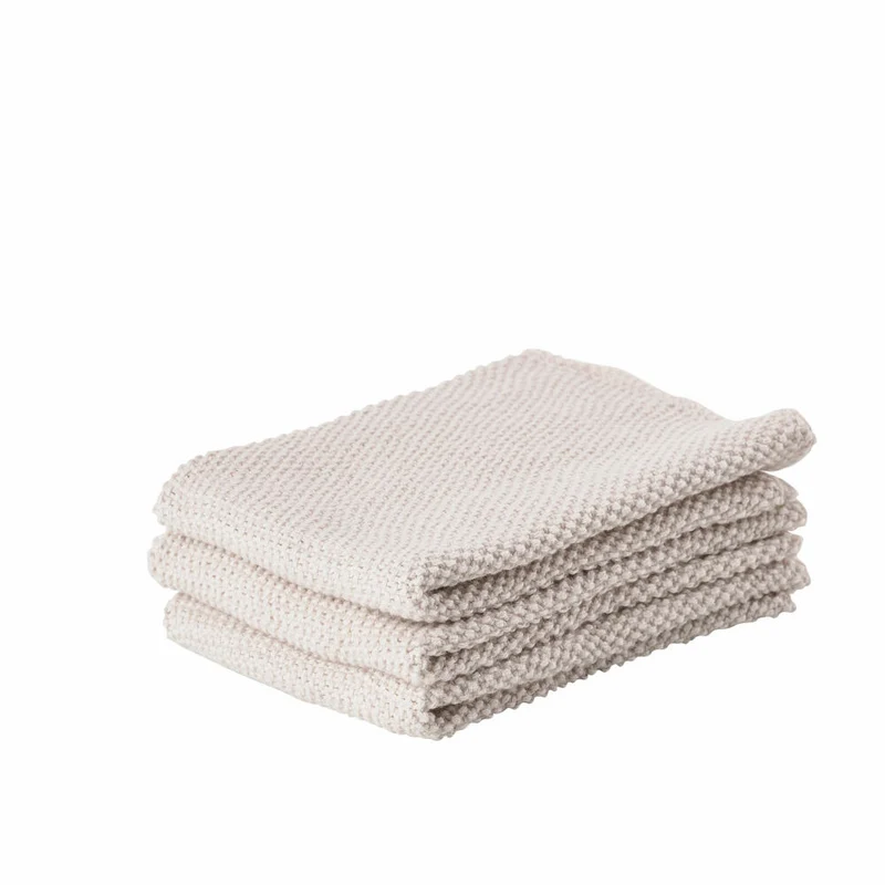 Zone Denmark Putzlappen, 3er Set, Putztuch, Putztücher, Reinigungstuch, Baumwolle, Warm Grey, 27 x 27 cm, 330411