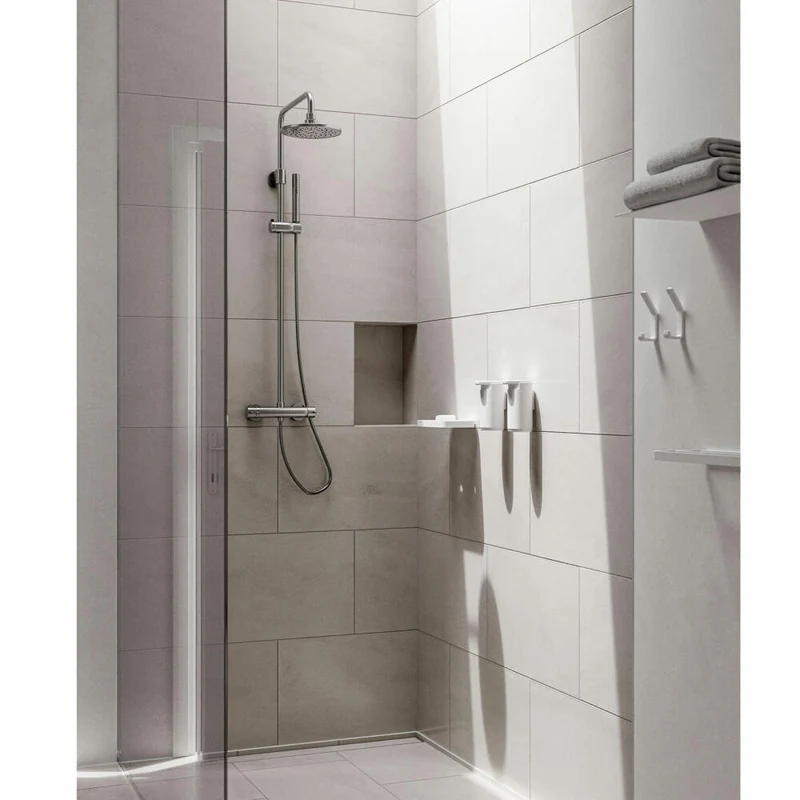 Zone Denmark Doppelhaken Rim, Wandhaken, Wandgarderobe, Wand Haken, Aluminium, White, H 11.5 cm, 14498